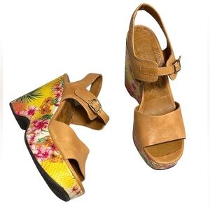 CHIE MIHARA Floral Leather Wedge Heel Platform